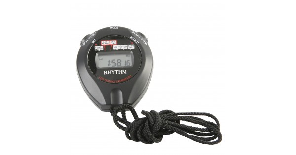 Rhythm LCD Clock Beep Alarm,1/100 Stopwatch With Spilt,Measure First